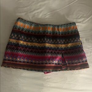 Colorful Patterned Mini Skort